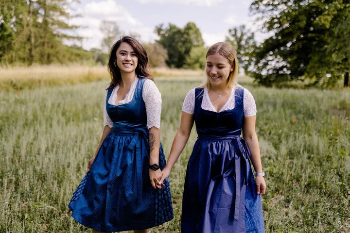 Bavarian Dirndl Dress Samy, 2pcs - Velvet, Petrol bavari-costumes